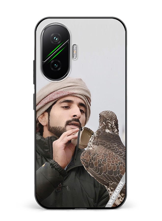 Protective Case Cover For Xiaomi Poco F7 Sheikh Hamdan Loving His Eagle Design Multicolour