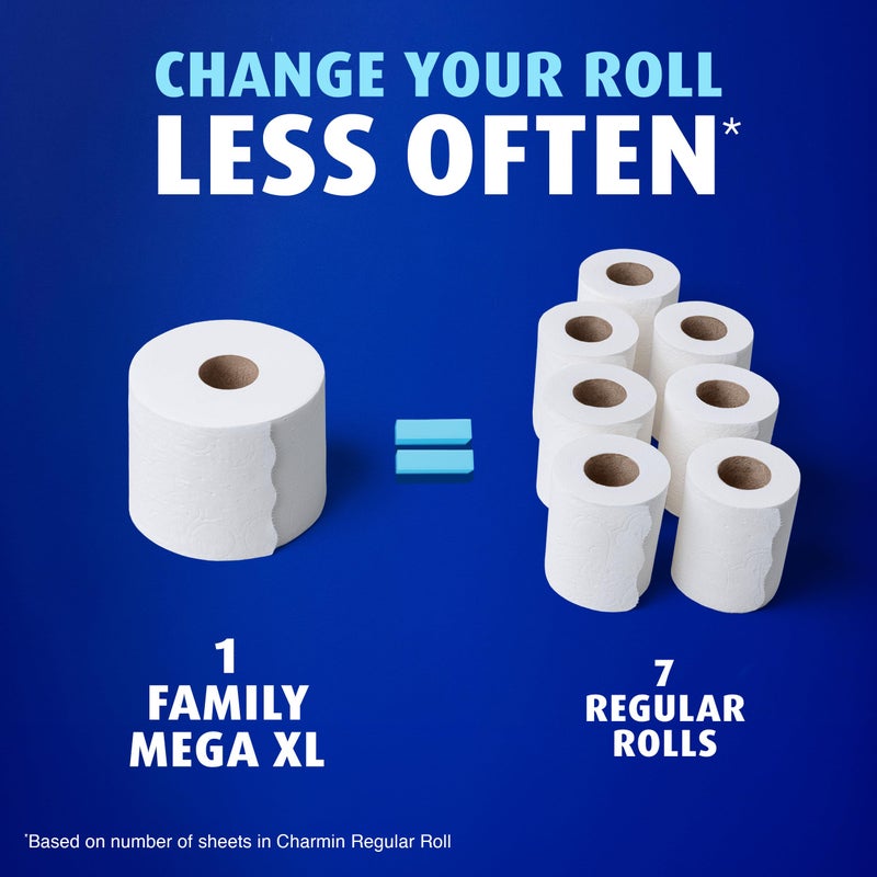 Charmin Ultra Soft Cushiony Touch Toilet Paper, 18 Family Mega XL = 126 Regular Rolls, 2-Ply, White - Image 4