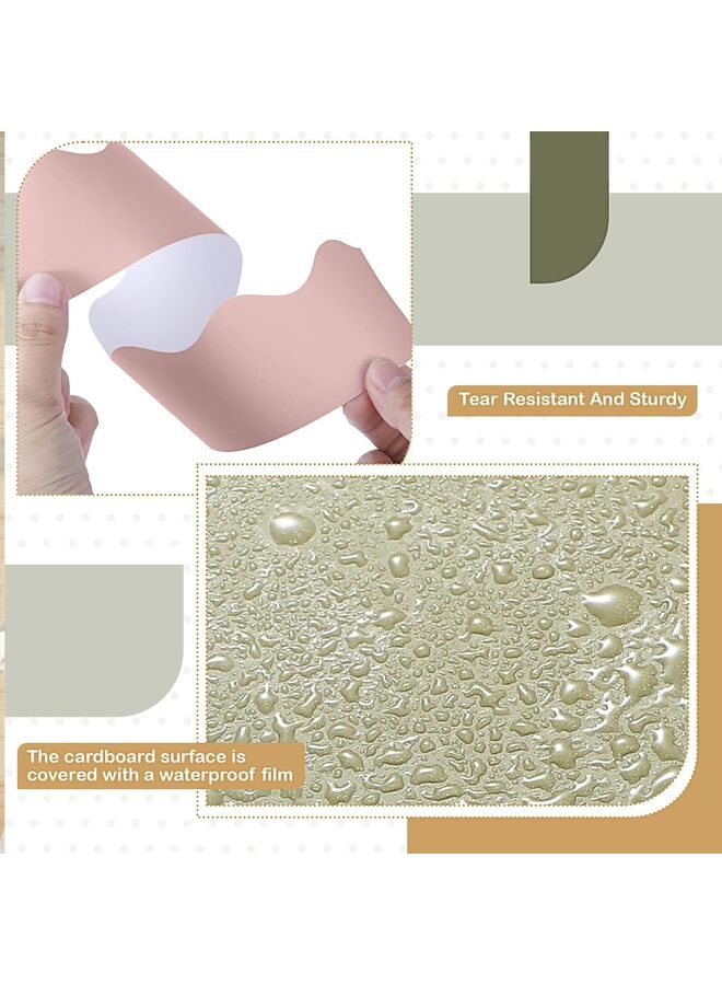 لفات 32.8 قدم حدود لوحات الإعلانات الصفية، حواف لوحة الإعلانات الملونة، ديكورات الفصول الدراسية المقاومة للماء (اللون: أنيق؟ - Image 4