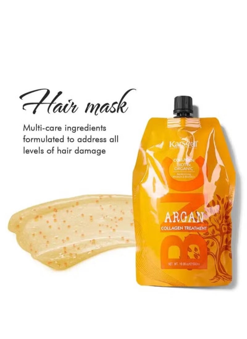 Karseell Karseell Bnc Collagen Hair Treatment Mask - Deep Repair Conditioning Argan Oil Collagen Hair Mask Essence For Dry & Damaged Hair - 16.90 Oz 500ml  - Image 2