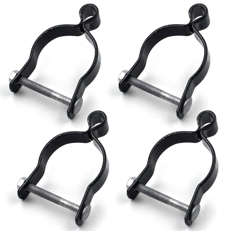 Zhupoub (4 Pack) 2-7/8"" Pressed Steel Chain Link Fence Gate Post Hinge, Chain Link Fence Female Hinge, With Nut/Bolt - Black - Image 1
