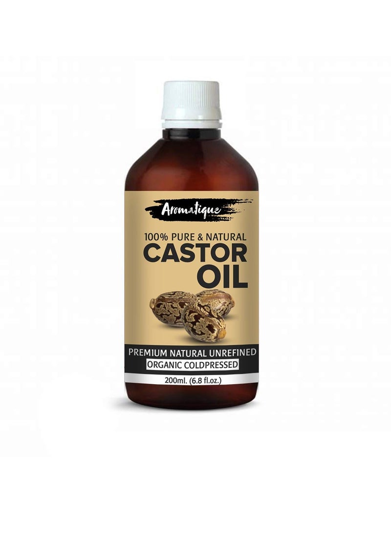 AROMATIQUE Cold Pressed Castor Oil for Skin, Hair and Eyelashes, Skincare Moisturizer (200 ml) - Image 2