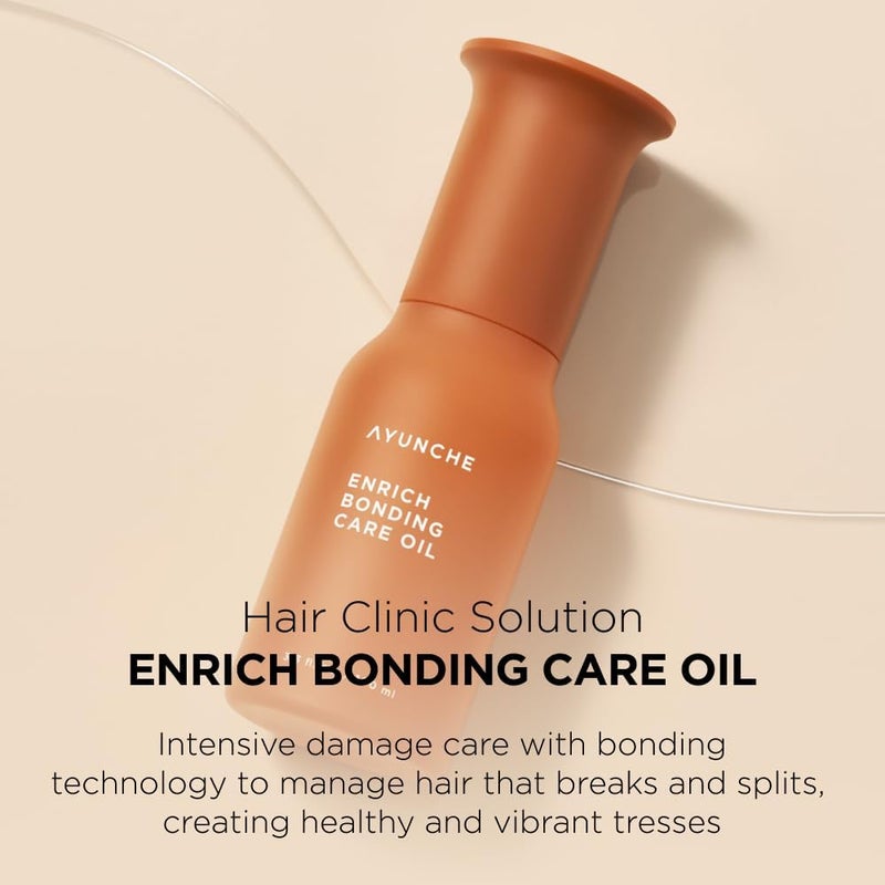 AYUNCHE Enrich Bonding Oil 3.3 fl oz â€“ Helps Repair Bonds, 455Â°F Heat Protection, Anti-Frizz, Split-End Care & Shine Treatment for Dry, Frizzy & Damaged Hair - Image 2