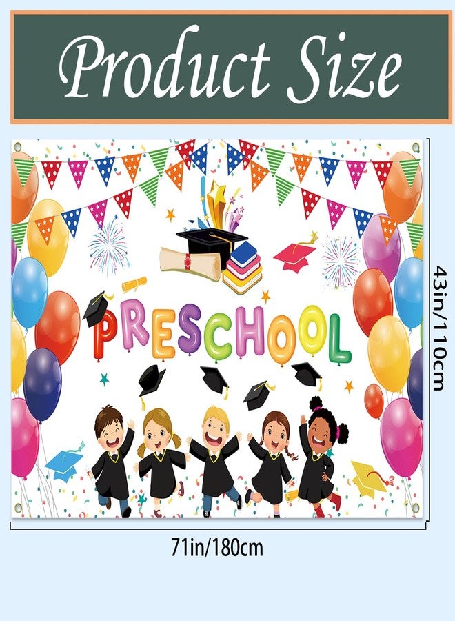 Yuleglowix Kindergarten Graduation Decorations Preschool Graduate Banner Backdrop for Prek Congrats Grad Background Class of 2026 Congratulations Grad Party Decorations Photo Booth Props Supplies 71x44 Inch - Image 2