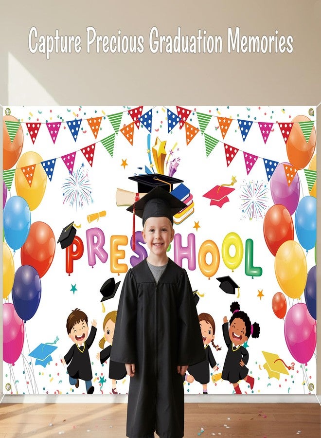 Yuleglowix Kindergarten Graduation Decorations Preschool Graduate Banner Backdrop for Prek Congrats Grad Background Class of 2026 Congratulations Grad Party Decorations Photo Booth Props Supplies 71x44 Inch - Image 4