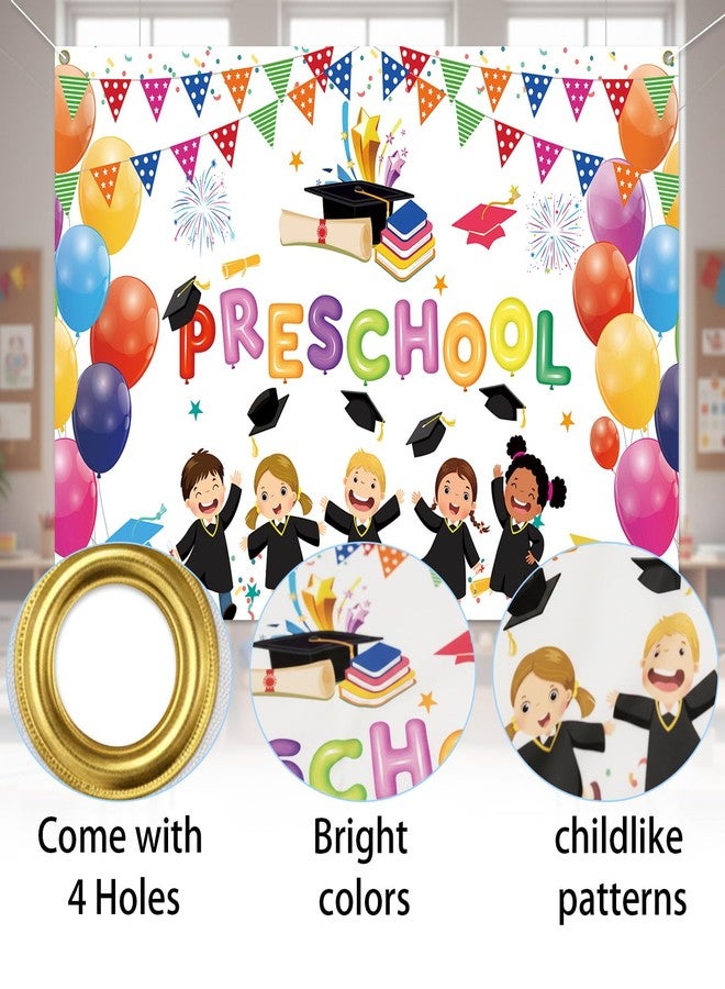 Yuleglowix Kindergarten Graduation Decorations Preschool Graduate Banner Backdrop for Prek Congrats Grad Background Class of 2026 Congratulations Grad Party Decorations Photo Booth Props Supplies 71x44 Inch - Image 3
