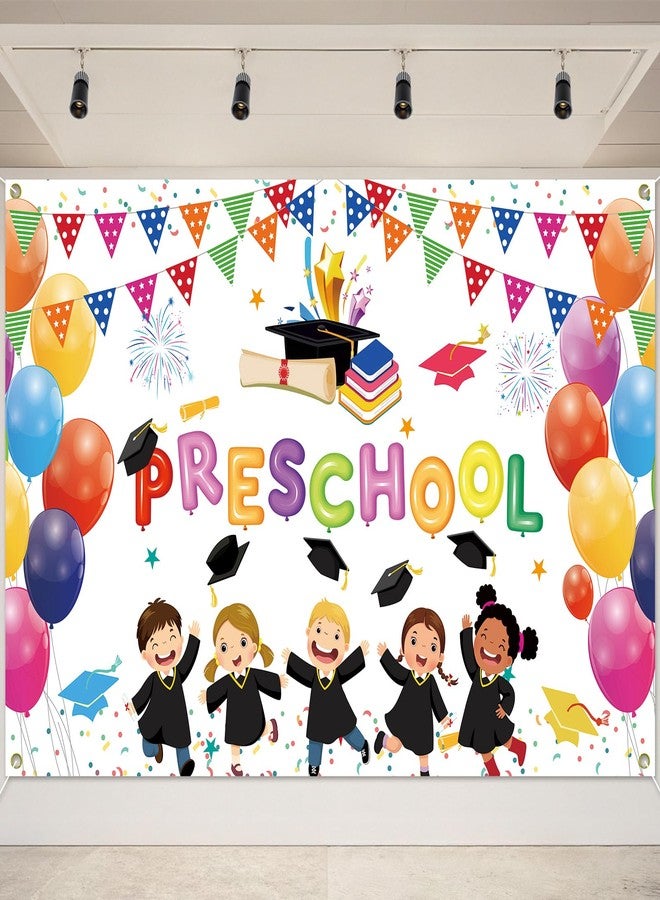 Yuleglowix Kindergarten Graduation Decorations Preschool Graduate Banner Backdrop for Prek Congrats Grad Background Class of 2026 Congratulations Grad Party Decorations Photo Booth Props Supplies 71x44 Inch - Image 1