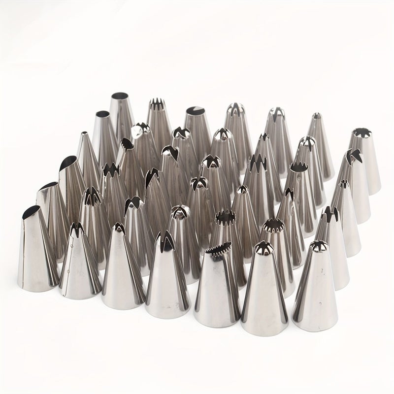 10 Pcs Pastry Nozzle Set Silvery Stainless Steel Cake Decorating Tips Reusable Removable Cream Frosting Dessert Piping Nozzles - Image 5