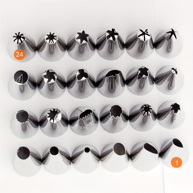 10 Pcs Pastry Nozzle Set Silvery Stainless Steel Cake Decorating Tips Reusable Removable Cream Frosting Dessert Piping Nozzles - Image 4
