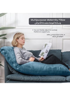 Rest Premium Velvet G Shaped Pregnancy Pillow 70X140Cm Maternity Full Body Pillow For Pregnant Women For Back , Hip , Neck And Knee Support With Removal Cover , Teal  - Image 2