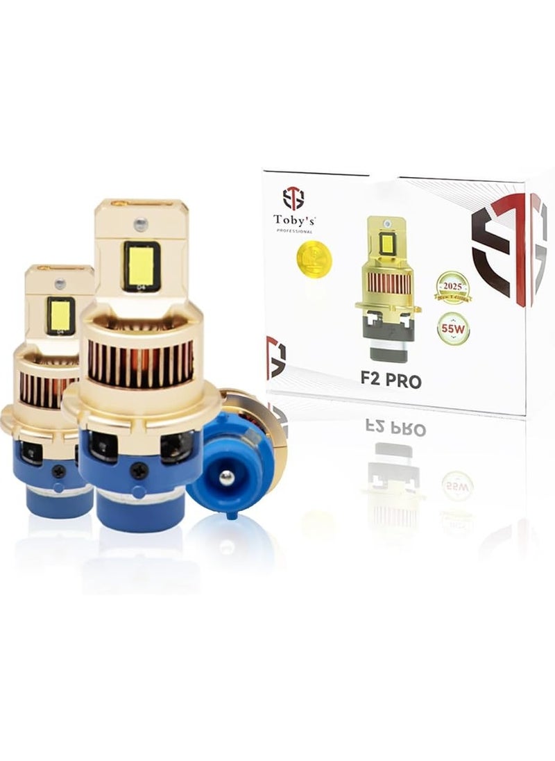 Toby's - Toby's Upgraded F2 PRO D2 Hid to Led Headlight 5500LM 800% Brighter Real 1:1 Size 6500K Cool White Direct Installation - Image 1