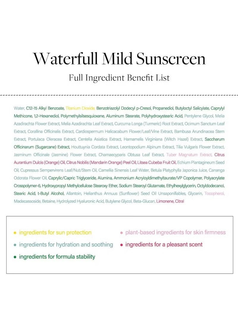 d'alba Piedmont Waterfull Mild Sunscreen, Vegan Skincare, Mineral Sunscreen With Spf 50+ Pa++++, Non-Nano Sunscreen Suitable For Sensitive Skin, Gentle And Light Finish - Image 4