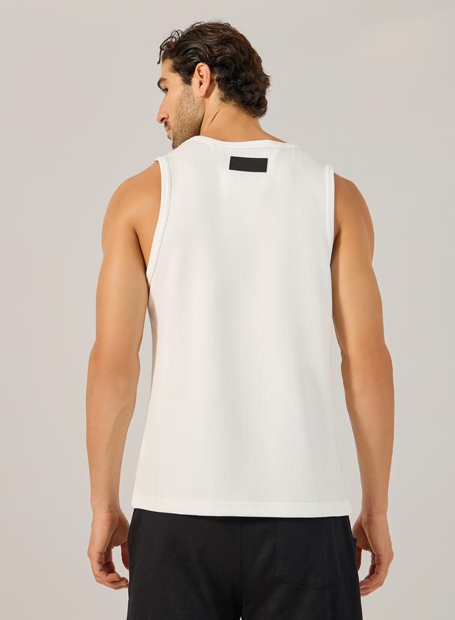 Styli Regular Fit Ribbed Round Neck Vest T-Shirt - Image 4