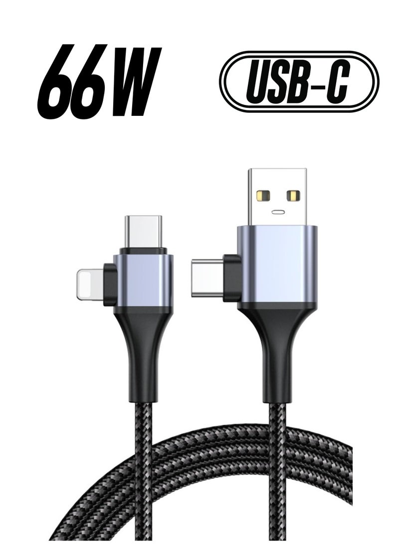 Excefore كابل USB C، كابل USB عالمي 4 في 1، سلك شاحن سفر بطول 6 أقدام، سلك شحن سريع PD Type C إلى C ذكر إلى ذكر، مع نقل بيانات بسرعة 480 ميجابت في الثانية، كابل شحن عالمي للهاتف والكمبيوتر - Image 1