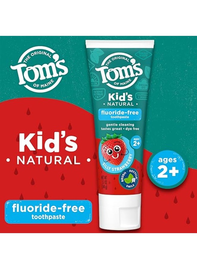 Tom's of Maine Natural Children's Toothpaste, Fluoride-Free, Silly Strawberry, 5.1 oz (144 g) - Image 2