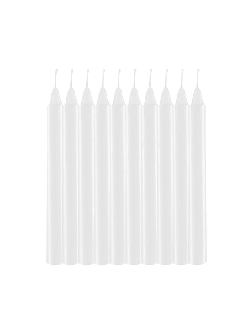 10 pcs Unscented Straight White  Unscented Dripless and Smokeless Taper Candles, Wax Candle 8 Inch x 0.67 Inch, Home Décor, Wedding Receptions, Centerpieces, Festivities, Occasions, Romantic Events, Holders - Image 1