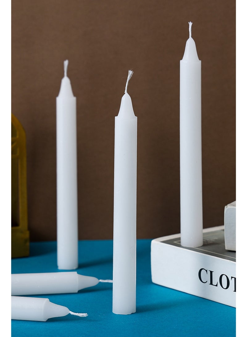 10 pcs Unscented Straight White  Unscented Dripless and Smokeless Taper Candles, Wax Candle 8 Inch x 0.67 Inch, Home Décor, Wedding Receptions, Centerpieces, Festivities, Occasions, Romantic Events, Holders - Image 2