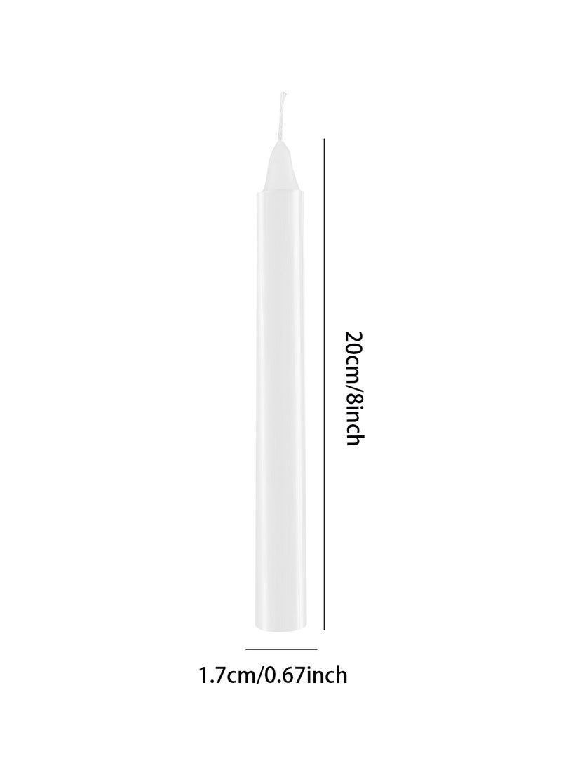 10 pcs Unscented Straight White  Unscented Dripless and Smokeless Taper Candles, Wax Candle 8 Inch x 0.67 Inch, Home Décor, Wedding Receptions, Centerpieces, Festivities, Occasions, Romantic Events, Holders - Image 4