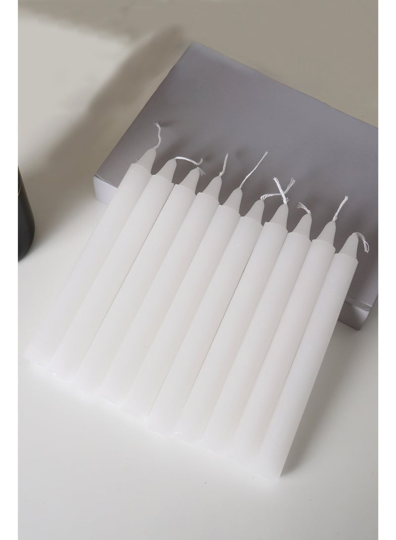 10 pcs Unscented Straight White  Unscented Dripless and Smokeless Taper Candles, Wax Candle 8 Inch x 0.67 Inch, Home Décor, Wedding Receptions, Centerpieces, Festivities, Occasions, Romantic Events, Holders - Image 5