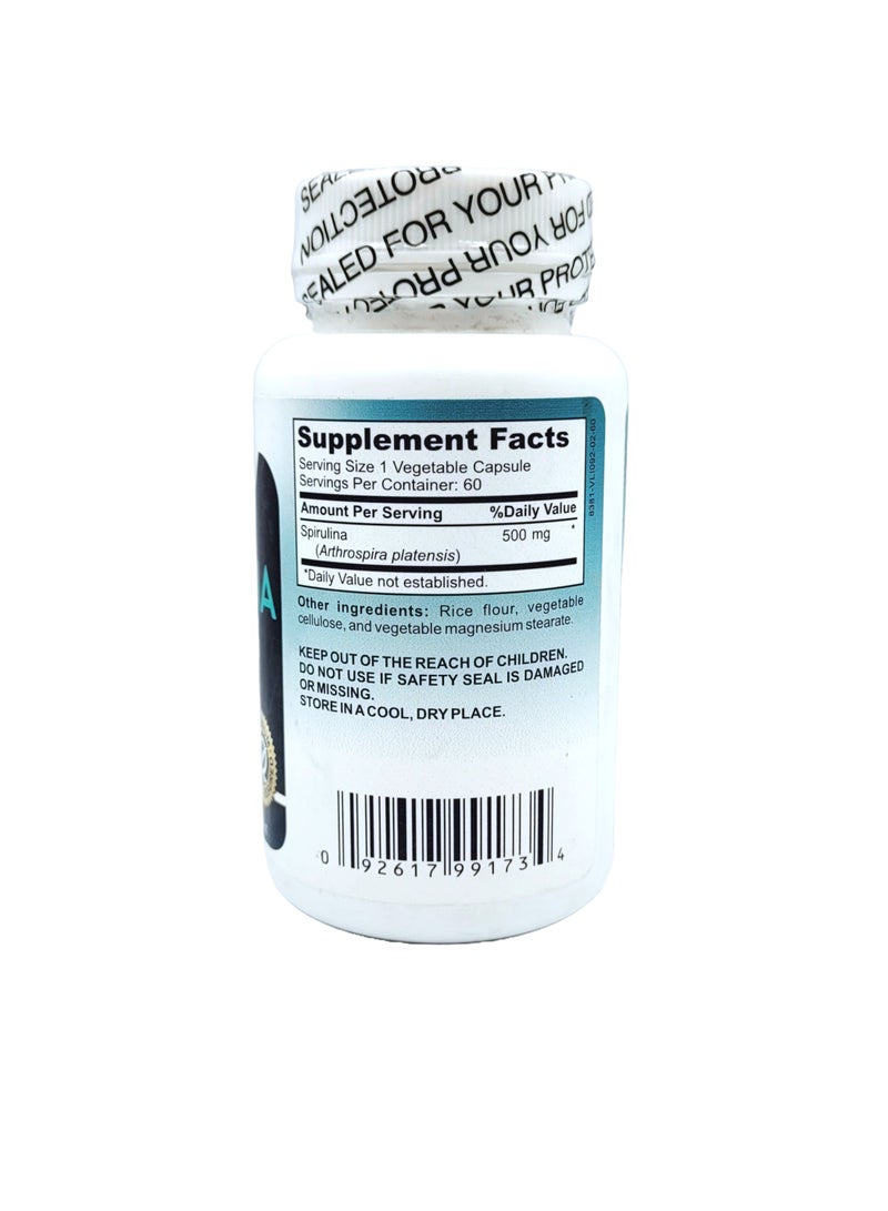 Trust Spirulina super green powder Antioxidant and Anti-Inflammatory helps Lower bad cholesterol Blood Pressure and helps against anemia 500 mg 60 caps - Image 2