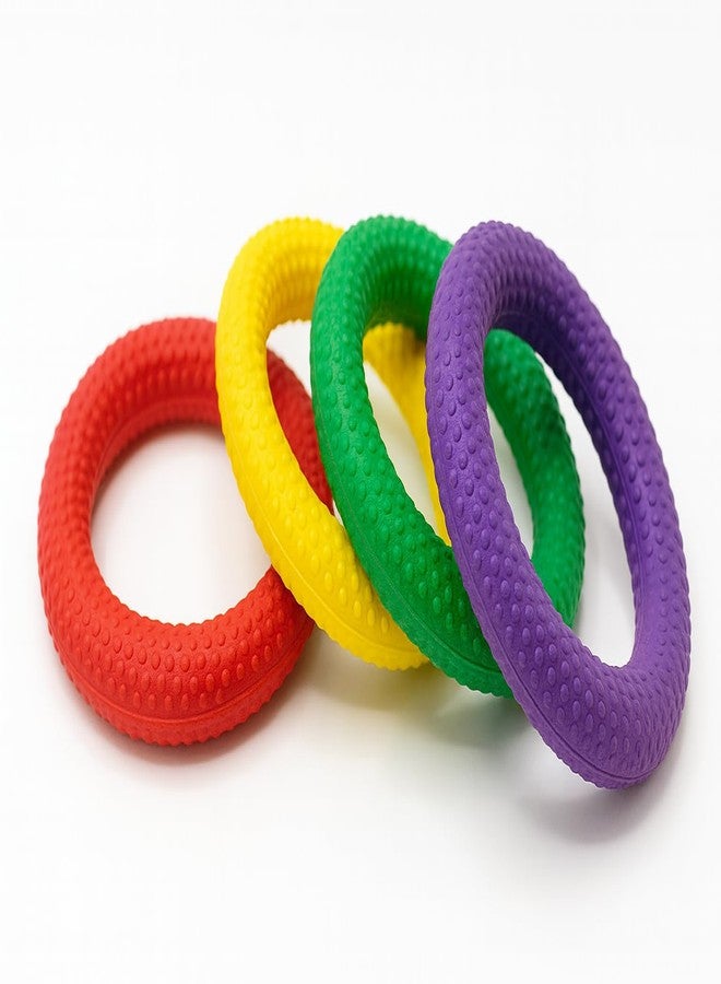 Shiva Rubber Industries Tennikoit Ring, 6 Inch Diameter, Multicolor Rubber Ring for Kids, Outdoor Sports Playing, Tennis Ring Frisbee (Dotted, 4) - Image 1
