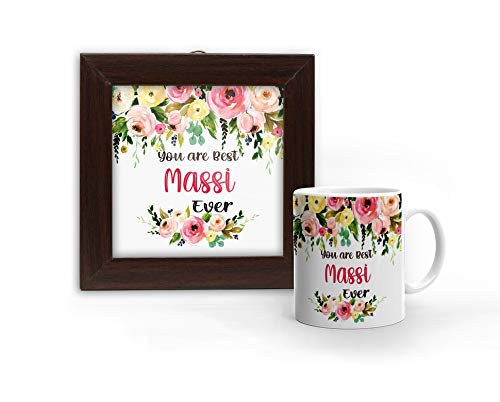 Khakee Khakee You are Best Massi Printed Blue Coffee Mug 325 ml and Poster Frame6x6 Gift for Massi BirthdayAnniversary - Image 1