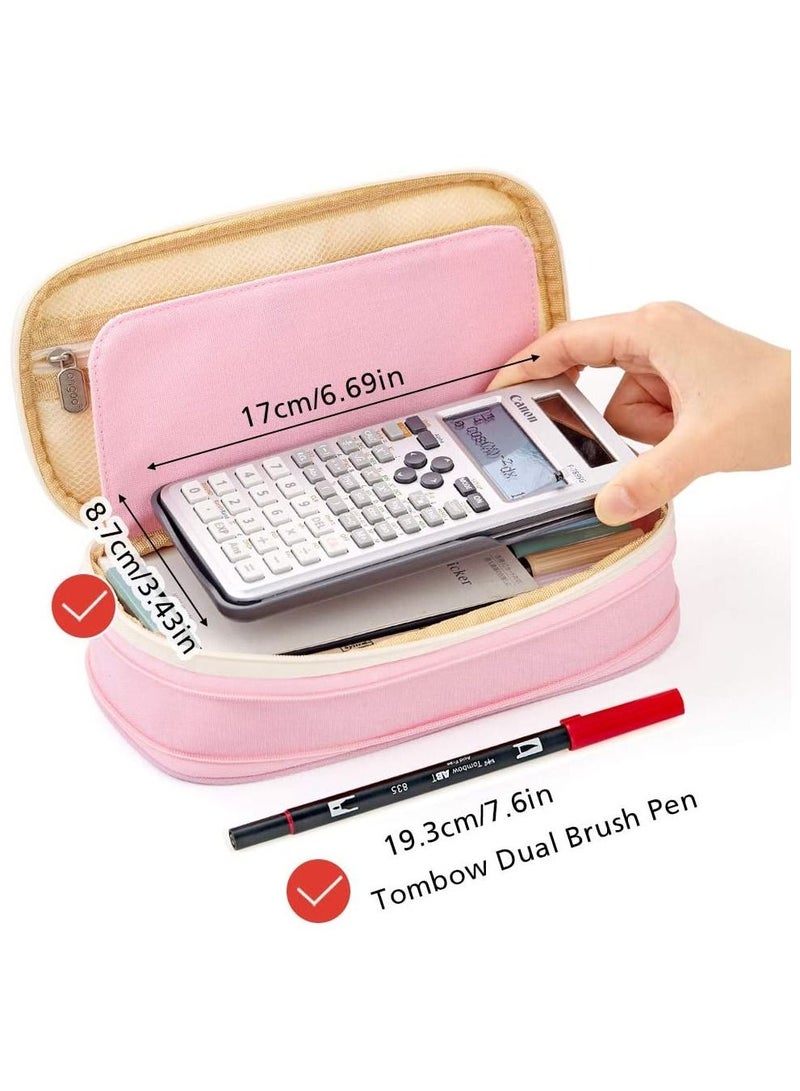 Large Capacity Pencil Case, Office College School Storage Bag, Large Capacity Storage Bag, Bag Rack Box Storage Box - Pink