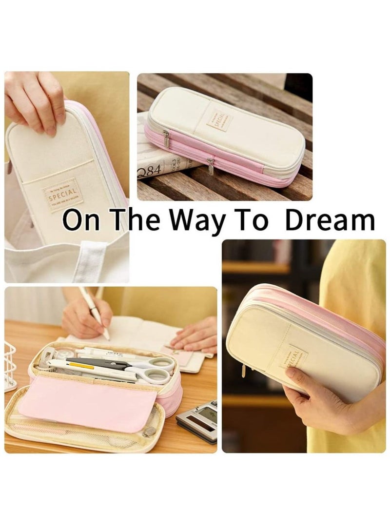 Large Capacity Pencil Case, Office College School Storage Bag, Large Capacity Storage Bag, Bag Rack Box Storage Box - Pink