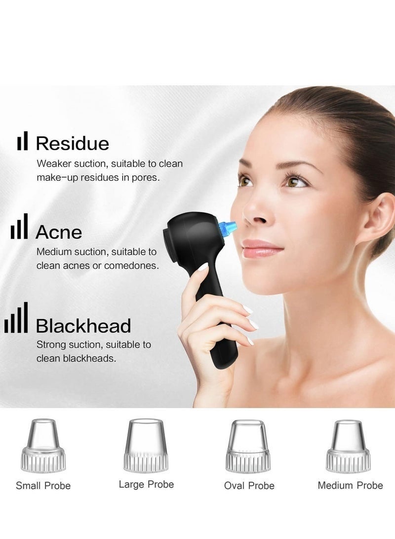 Arabest Face Scrubber Exfoliator with LCD Screen,Rechargeable Facial Cleansing Brush IPX7 Waterproof 3 in 1 Blackhead Remover Vacuum for Exfoliating,Massaging and Deep Pore Cleansing (Jet Black) - Image 4