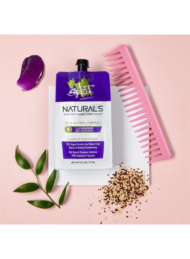 SPLAT Naturals, Semi-Permanent Lavender Hair Dye : 100% Vegan, Cruelty-Free, No Bleach Required, Free of Ammonia, PPD, Parabens & Sulfates - 6 Oz - Image 2