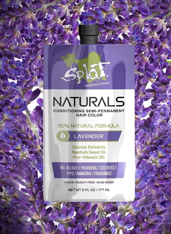 SPLAT Naturals, Semi-Permanent Lavender Hair Dye : 100% Vegan, Cruelty-Free, No Bleach Required, Free of Ammonia, PPD, Parabens & Sulfates - 6 Oz - Image 3
