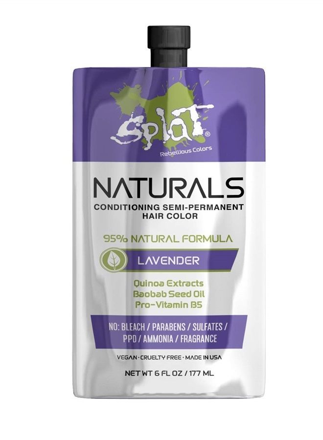 SPLAT Naturals, Semi-Permanent Lavender Hair Dye : 100% Vegan, Cruelty-Free, No Bleach Required, Free of Ammonia, PPD, Parabens & Sulfates - 6 Oz - Image 1