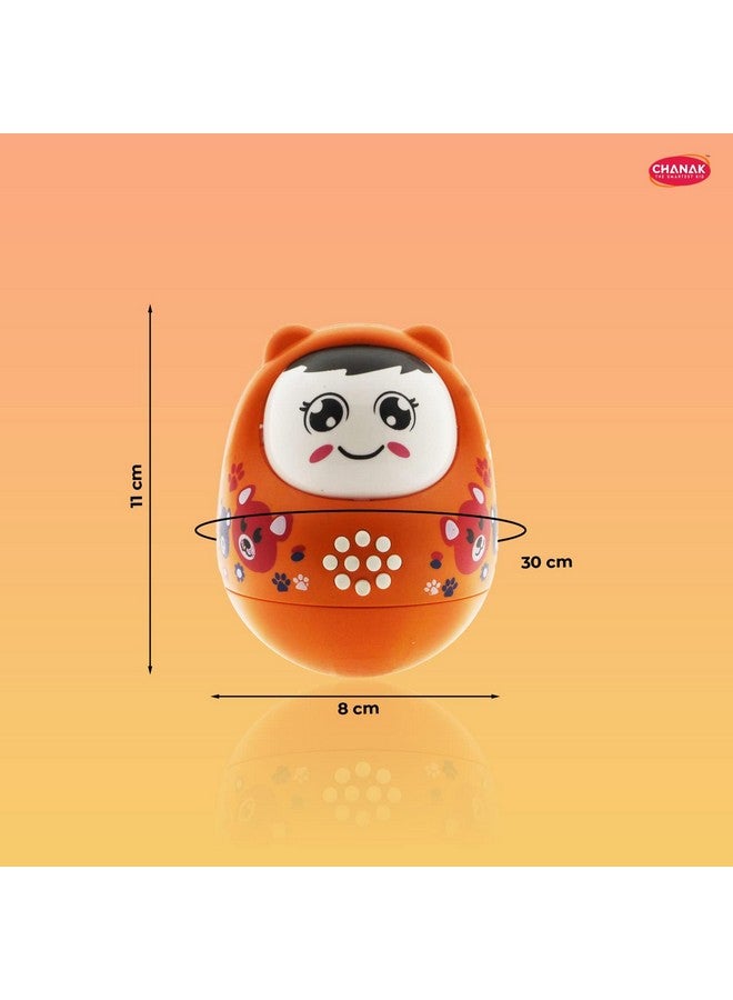 MKY Toys Musical Roly Poly Toy, Non-Toxic BPA Free Plastic Toy, Suitable for Kids Above 3 Months, Proudly Made in India (Orange) - Image 4