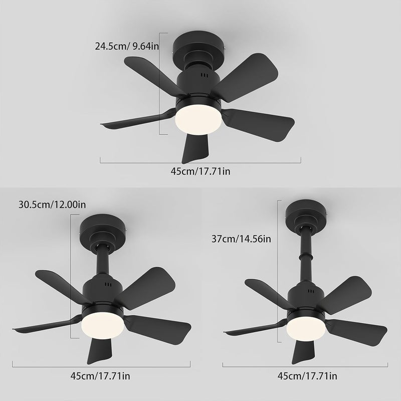 GEADI Global assorted color picks Ceiling Fans with Lights and Remote Control, 36w Screw in Ceiling Fan Light Dimmable,Quiet ceiling Fan 5 Blades for Bedroom,Living Room Kitchen 3 Color Temperature,4 Speeds,Timing,∅45 cm,black Local available supply - Image 4