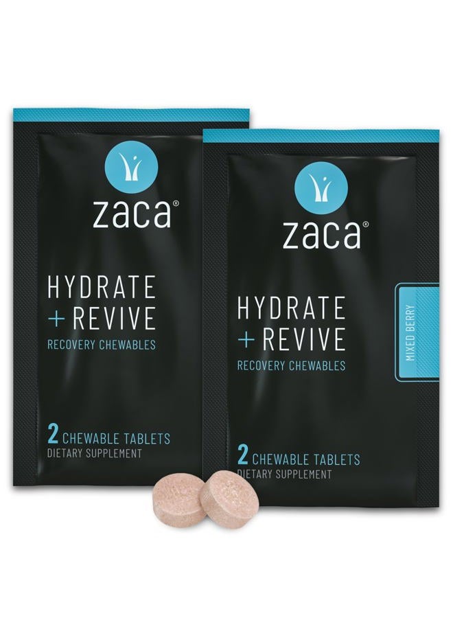 Zaca Recovery Chewable Supplement | Remedy for Hangovers, Exercise, Travel & Altitude | Vegan & Gluten Free | Mixed Berry, 2 Packs = 4 Tablets - Image 1