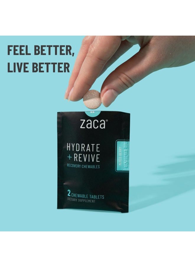 Zaca Recovery Chewable Supplement | Remedy for Hangovers, Exercise, Travel & Altitude | Vegan & Gluten Free | Mixed Berry, 2 Packs = 4 Tablets - Image 2