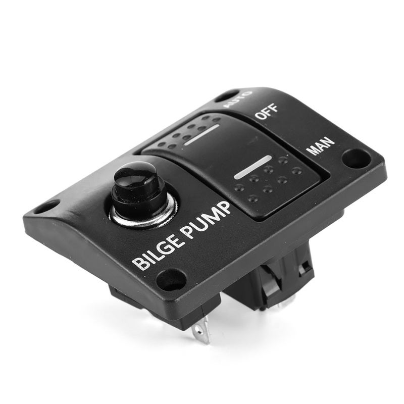 لوحة مفاتيح مضخة الآسن 12V 24V DC تحكم يدوي إيقاف تلقائي - حامل فيوز مدمج مفتاح متأرجح بإضاءة خلفية لمضخة آسن القوارب البحرية - Image 5