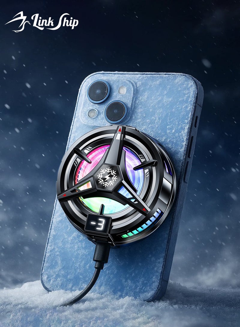 linkship Mobile Phone Cooler for Gaming & Streaming – 5-Second Instant Cooling, Magnetic & Clip-On Design, Temperature Display, Compatible with iPhone Series, Android, iPad, and Tablets - Image 1