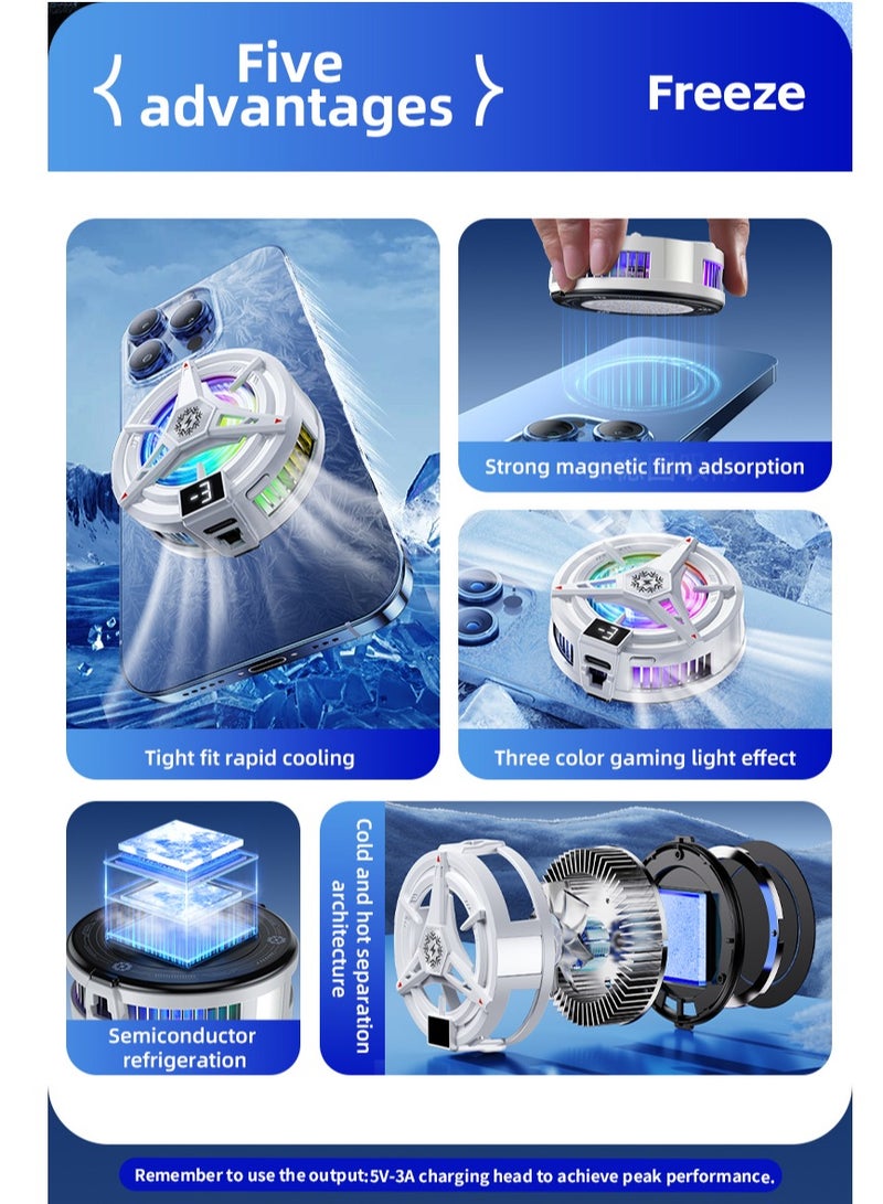 linkship Mobile Phone Cooler for Gaming & Streaming – 5-Second Instant Cooling, Magnetic & Clip-On Design, Temperature Display, Compatible with iPhone Series, Android, iPad, and Tablets - Image 3