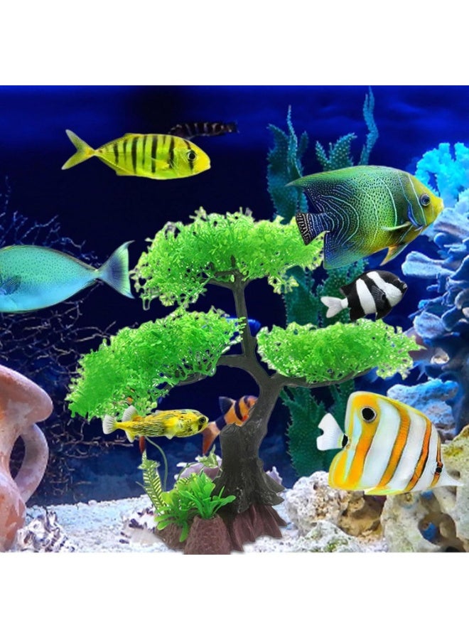 Soofam Fish Tank Plants - Artificial Fish Tank Decorations | Plant Waterscape, Blossom Tree & Grass Aquarium Decor Set, Hides Accessories for Decor - Image 5