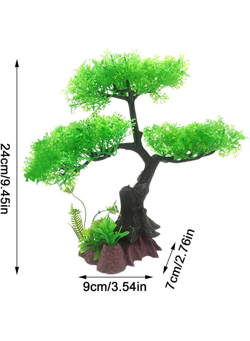 Soofam Fish Tank Plants - Artificial Fish Tank Decorations | Plant Waterscape, Blossom Tree & Grass Aquarium Decor Set, Hides Accessories for Decor - Image 4