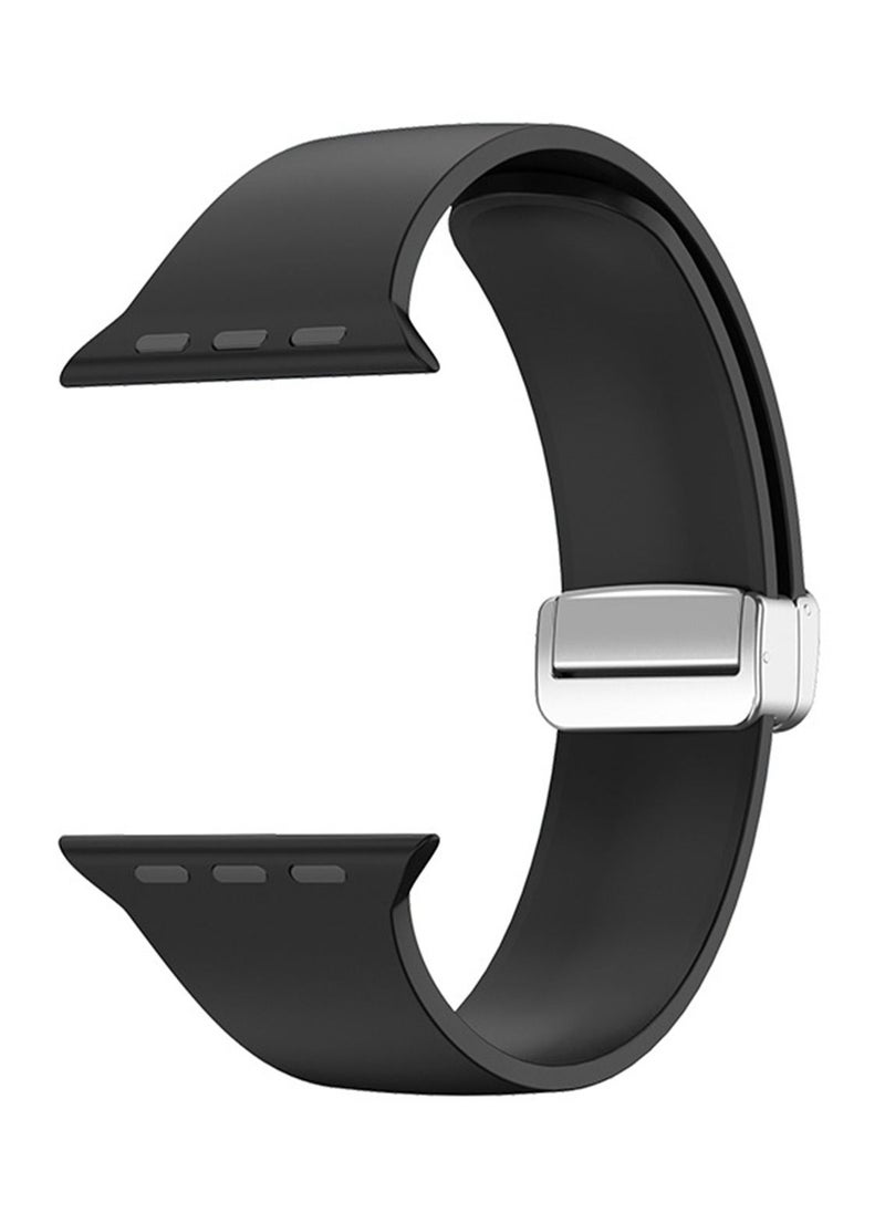 Youque - Silicone Sport Watch Strap/Watchband for Apple iWatch Series 1/2/3/4/5/6/7/8/Ultra 42/44/45/49mm Black - Image 1