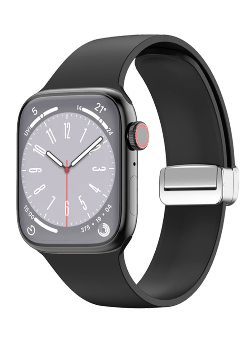 Youque - Silicone Sport Watch Strap/Watchband for Apple iWatch Series 1/2/3/4/5/6/7/8/Ultra 42/44/45/49mm Black - Image 1