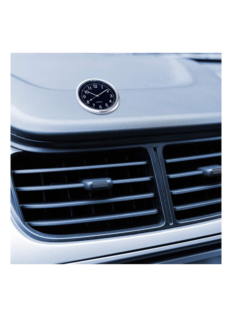 Y&D 2 Pieces Stick on Dashboard Car Clock Mini Tiny Small Luminous Vent Clocks Watch for Boat Bike Home (Black, Blue) - Image 5