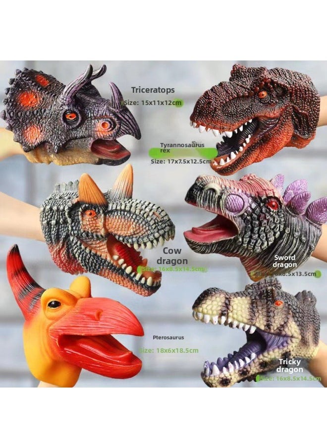Generic - Direct Dinosaur Hand Puppet Gloves Soft Glue Triceratops Tyrannosaurus Rex Children's Simulation Animal Model Toys-Color:Hippo [large Hand Puppet] - Image 1