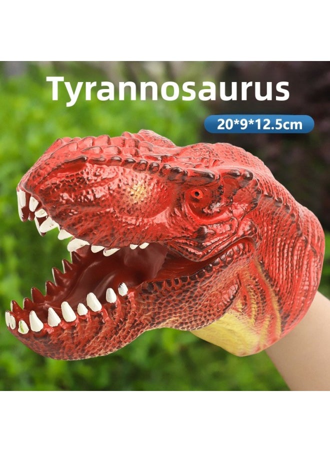 Generic - Direct Dinosaur Hand Puppet Gloves Soft Glue Triceratops Tyrannosaurus Rex Children's Simulation Animal Model Toys-Color:Hippo [large Hand Puppet] - Image 1