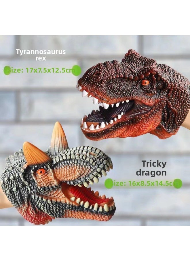 Generic - Direct Dinosaur Hand Puppet Gloves Soft Glue Triceratops Tyrannosaurus Rex Children's Simulation Animal Model Toys-Color:Hippo [large Hand Puppet] - Image 1