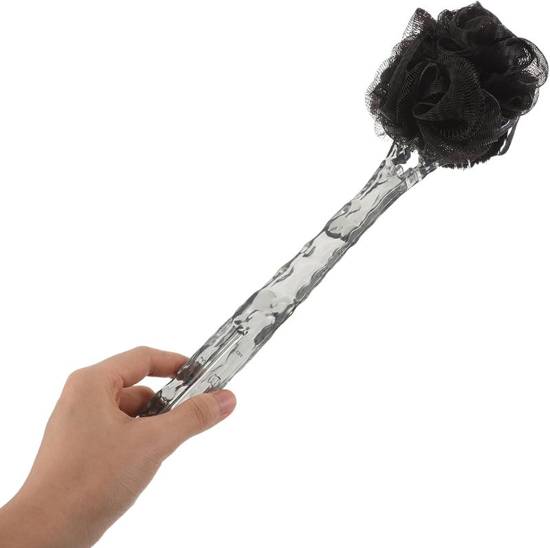 iplusmile 2pcs Exfoliating Back Scrubber and Dual-Sided Body Brush with Long Handle for Shower, Frosted Texture Bath Brush Set in Crackle Black and Frosted White, Suitable for Men and Women - Image 4