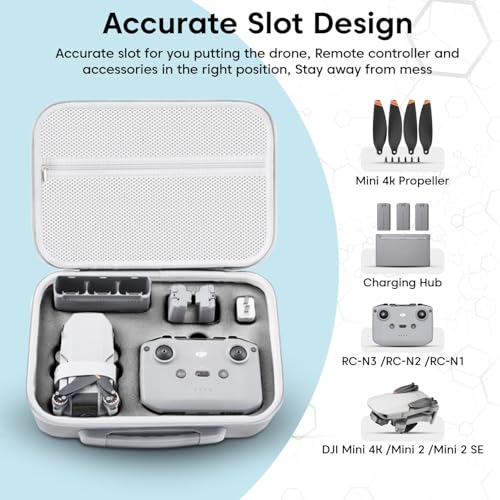 Sounce Premium Hard Shell Carrying Case for DJI Mini 2 & Mini 4K – Portable, Waterproof & Shockproof Travel Storage Bag with Adjustable Shoulder Strap Secure for Drone (No DJI Products Included) - Image 4