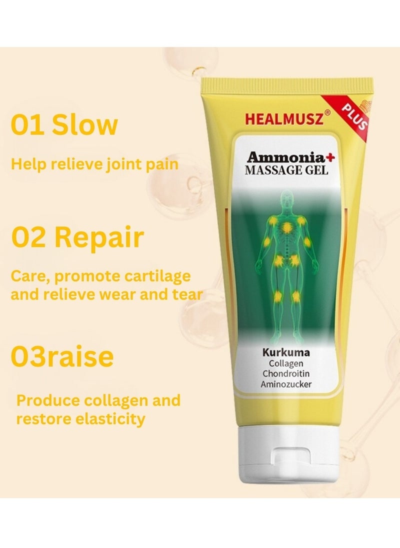 HEALMUSZ 100ml Ammonia Massage Gel Joint Massage Gel with Turmeric and Collagen Joint and Muscles Pain Relief Cream Joint Pain Relief Cream Joint Soothing and Repair Muscles Damage Joint Pain Relief and Care Gel  - Image 2
